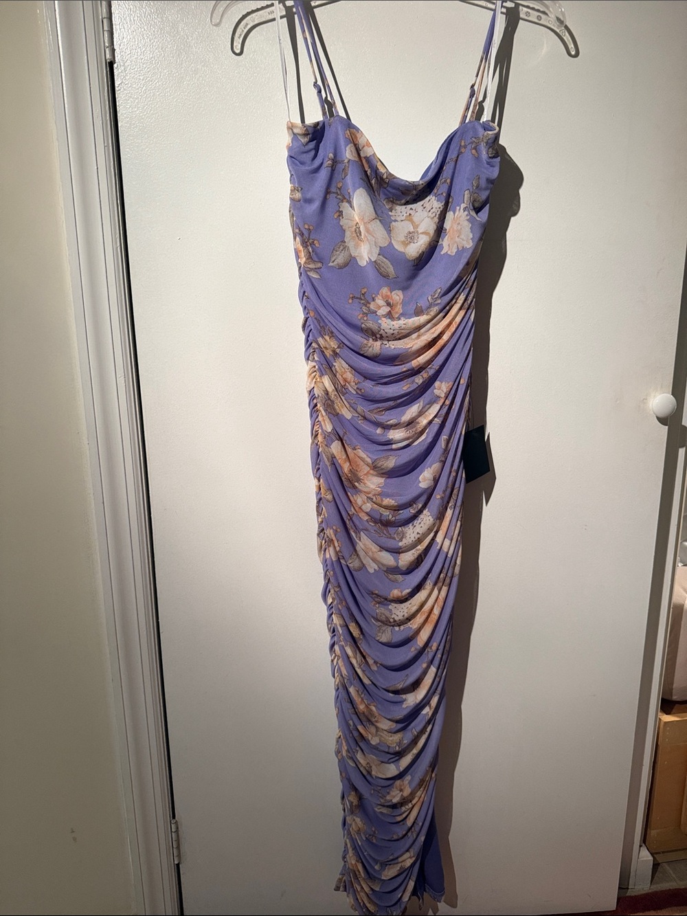 Lulus Lavender Floral Ruched Slip Dress - Women